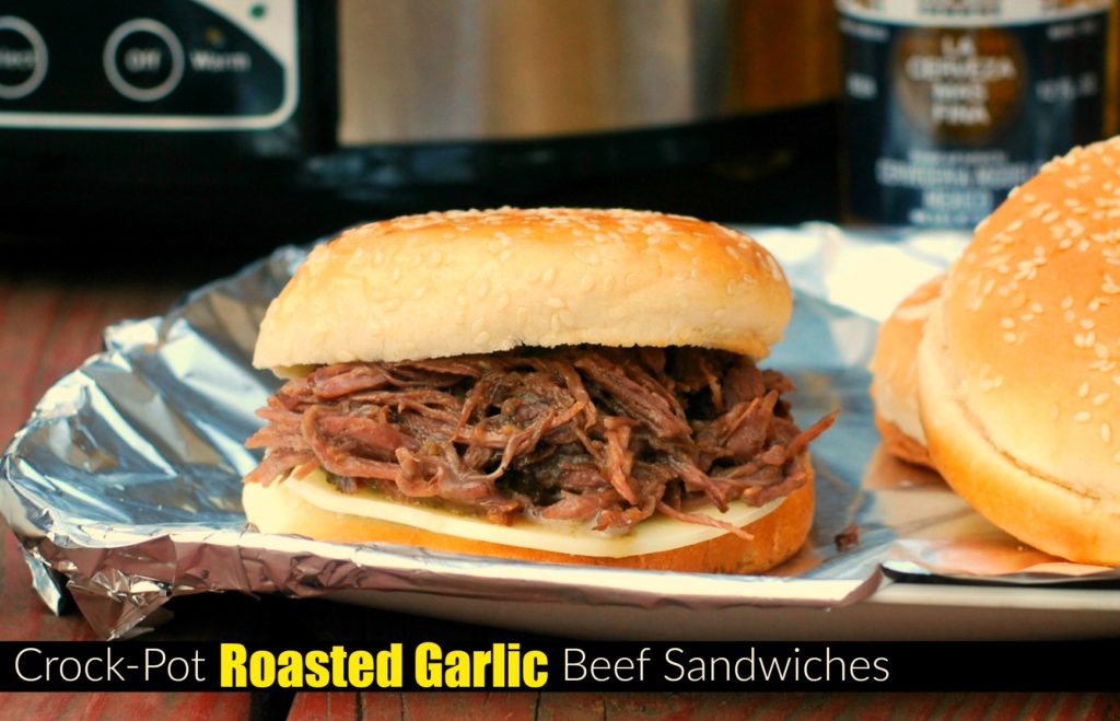 Crock-Pot Roasted Garlic Beef Sandwiches | Aunt Bee's Recipes