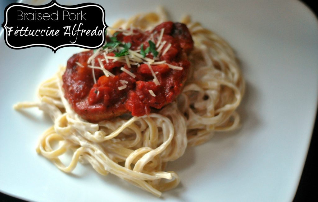 {5 Ingredient} Braised Pork Fettuccine Alfredo | Aunt Bee's Recipes