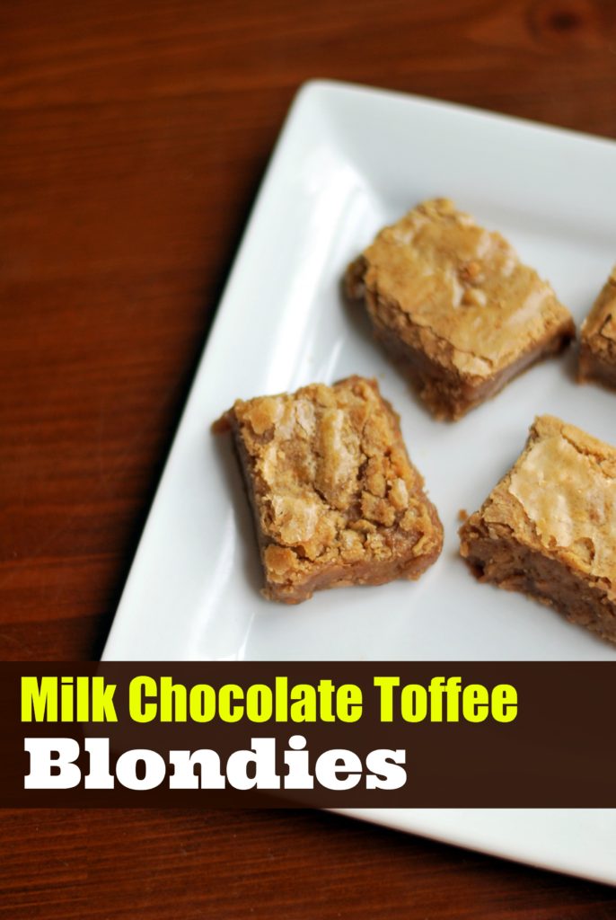 Milk Chocolate Toffee Blondies | Aunt Bee's Recipes